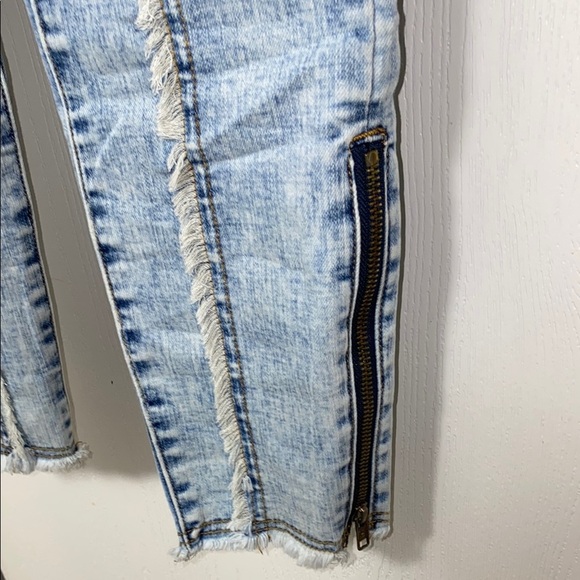 NWOT Rare POL Lace Light Blue Denim jean Sleeveless Stretch Zipper Jumpsuit S - Picture 7 of 13